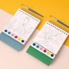 1 Set Desktop Ornament Coil Vertical Watercolor Painting Diy Watercolor Graffiti Book With Built-In Paint Coloring Picture Book