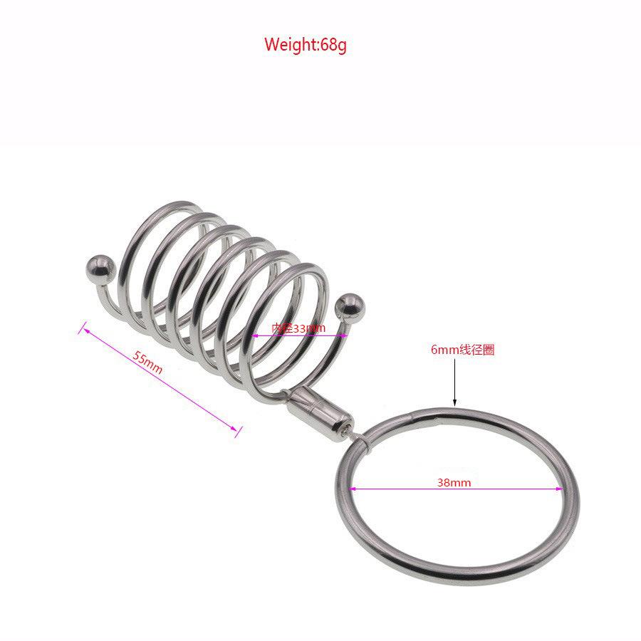 Stainless Steel Penis Cage Penis Ring Wave Ring Snap Ring Chastity Device Couple Passion Help Adult Supplies