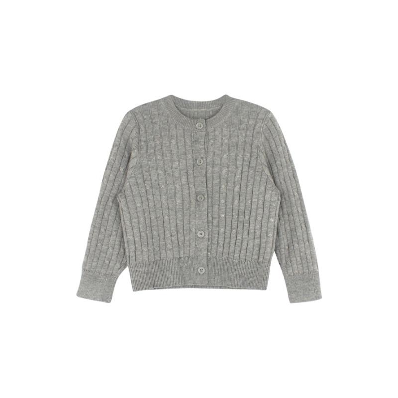 Girls Long Sleeve Knit Cardigan Solid Color Casual Kids Top