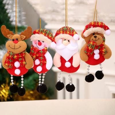 4 Adet Noel Ağacı Süsleme Öğesi, Noel Dekoru, Noel Süsleri Öğeleri Süsler İpli Noel Baba Asılı Dekor