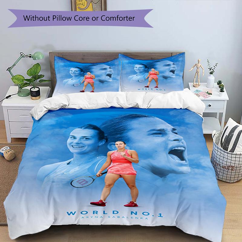 3pcs Sabalenka Bedding Set Duvet Cover Closure Includes 1 Duvet Cover & 2 Pillowcases, Soft and Comfortable for All Seasons.