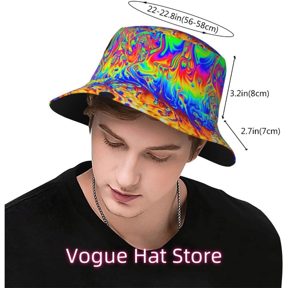 Rainbow Hat Colorful Bucket Hats Packable Travel Beach Sun Hat Wide Brim Fisherman Caps For Women Men