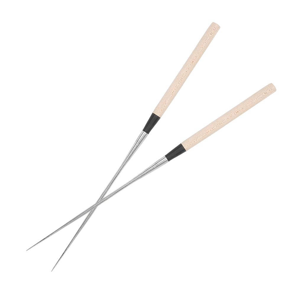 Nerezové hůlky Japonské hůlky na sushi s dřevěnou rukojetí Kuchyňský doplněk Velikost L