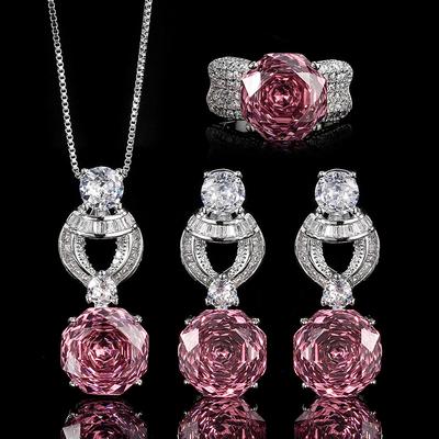 Jewelry Copper Bottom Gold Plated Simulation Millennium Cut Dry Rose Round Vintage Set Main 12 * 12