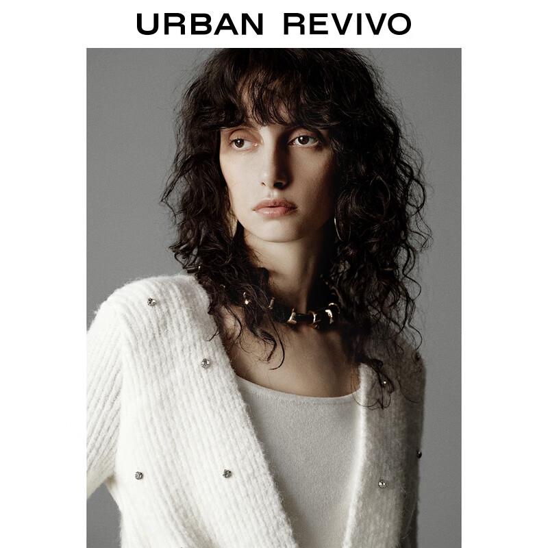 UR Women's Simple Grey Beaded Twisted Knit Sweater