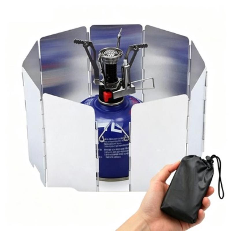 Foldable Aluminum Alloy Camping Stove Wind Screen Durable Ideal For Outdoor Hiking Picnic