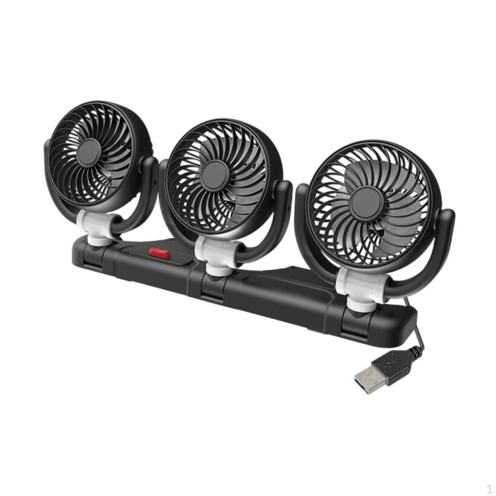 Car Cooling Fan Degree Rotatable Quiet Convenient Mount Auto Air