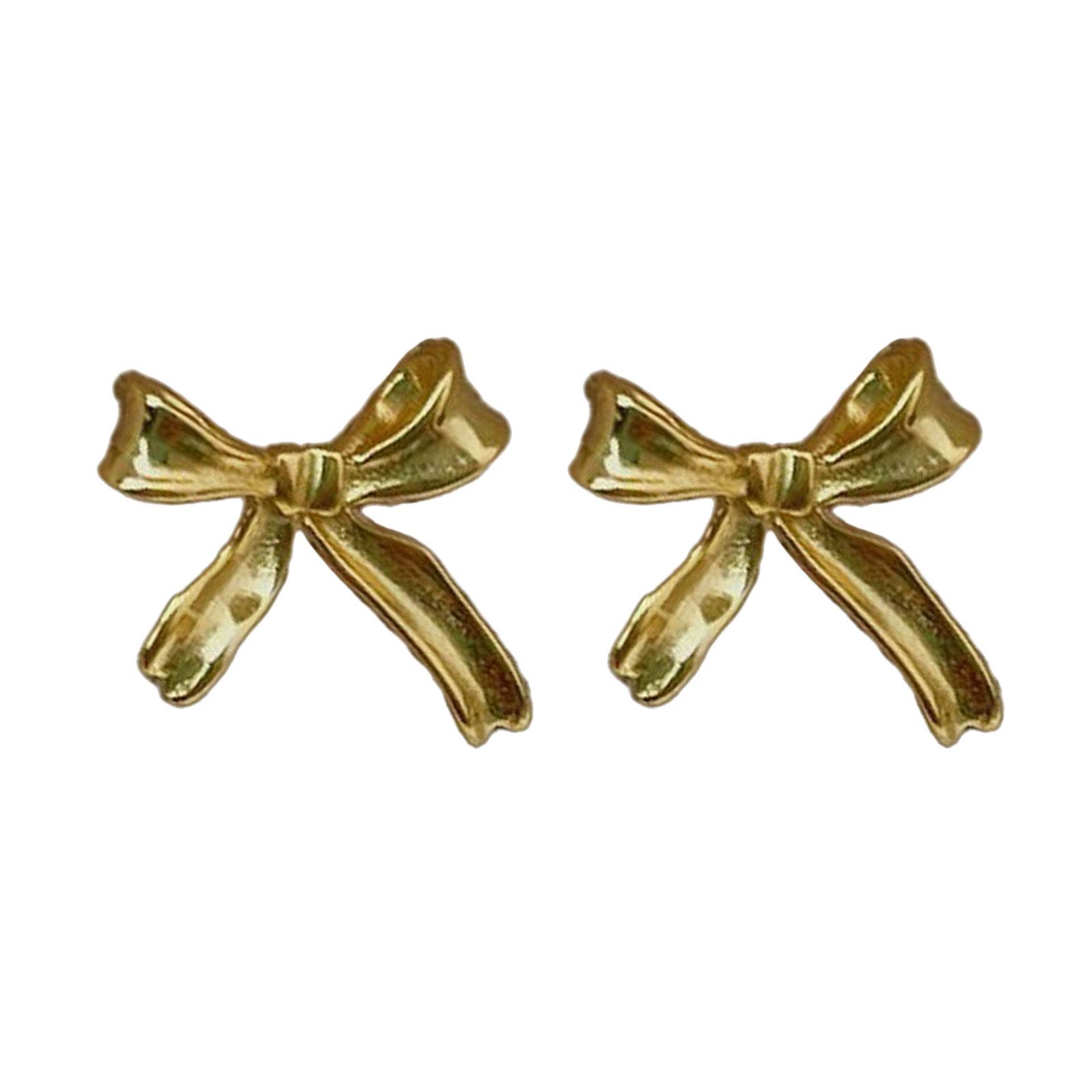

Korean Fashion Bowknot Earrings for Women Girl Ear Studs Adornment Gold Silver Color Ribbon Bow Earring Ornament Jewelry золотой