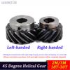2M 3M 10T-30T High Torque 45° L/R Rotation Helical Gears Interlocking Machined Bore 180° Drive for Industrial Machinery