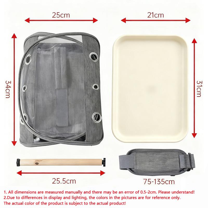 Bird Travel Carrier Portable Transport Bird Cage With Tray Small Pet Multi-functional Parrot Bird Bag Outdoor Cat Carrier
