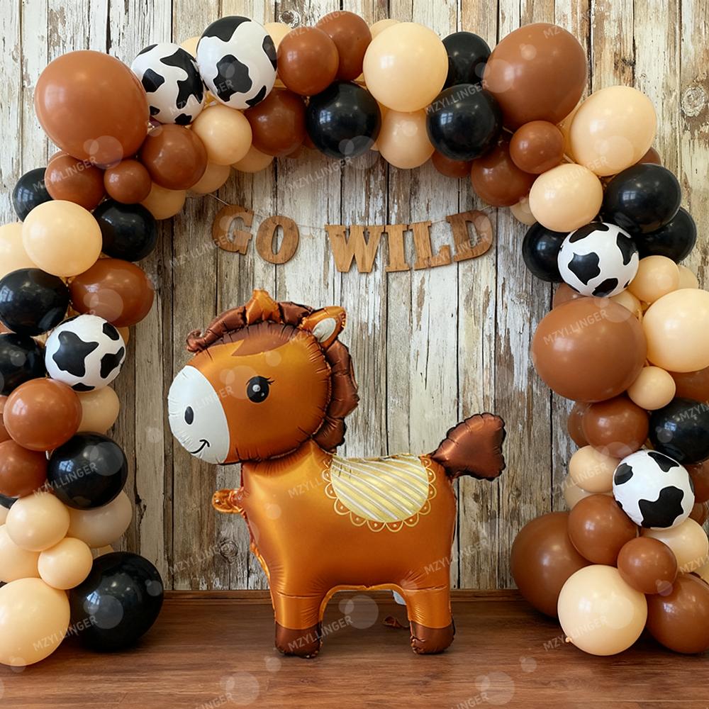Cartoon Cute Styling Pony Balloon Horse Aluminum Film Balloon for Farm Party Photography Props Birthday Decoration