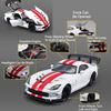 1:24 Viper Cobra Model Toy Sports Cars Alloy Diecast Sound Light Doors Opened Pull Back Exquisite Interior Collection Supercars