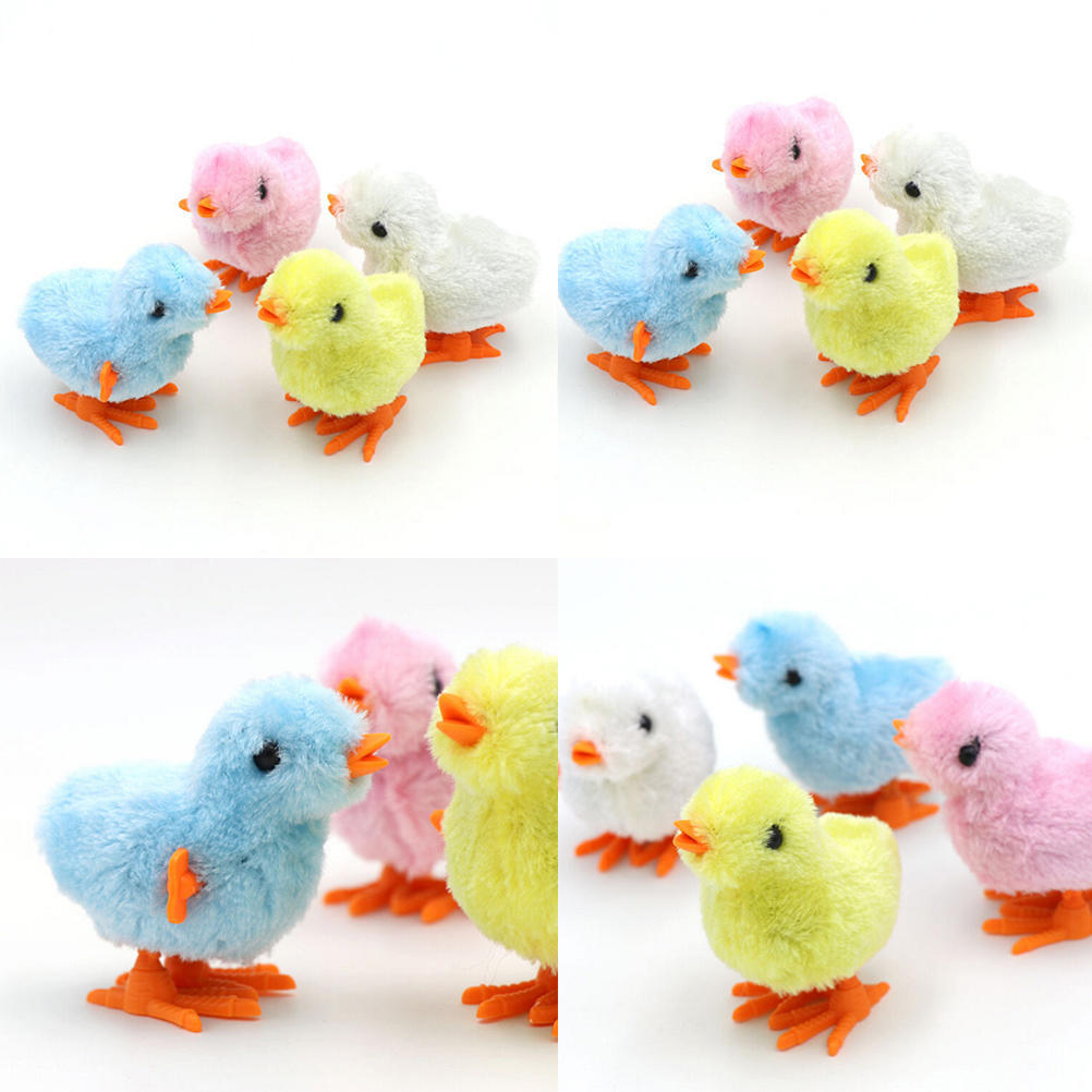 Fluffy Wind Up Chicken Dance Clockwork Plush Chicken Fun Kids Toy