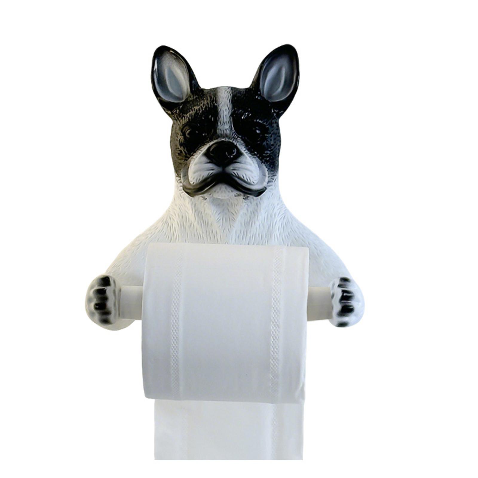 

Creative Desktop Bulldog Paper Towel Holder Decorative Sculpture Home Office Table Ornament Functional Paper Roll Stand one size белый