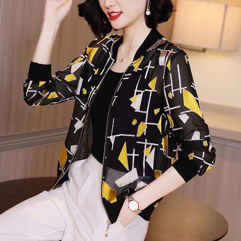 Women s Plus Size Summer Sunscreen Jacket - Trendy Lightweight Baseball Style M