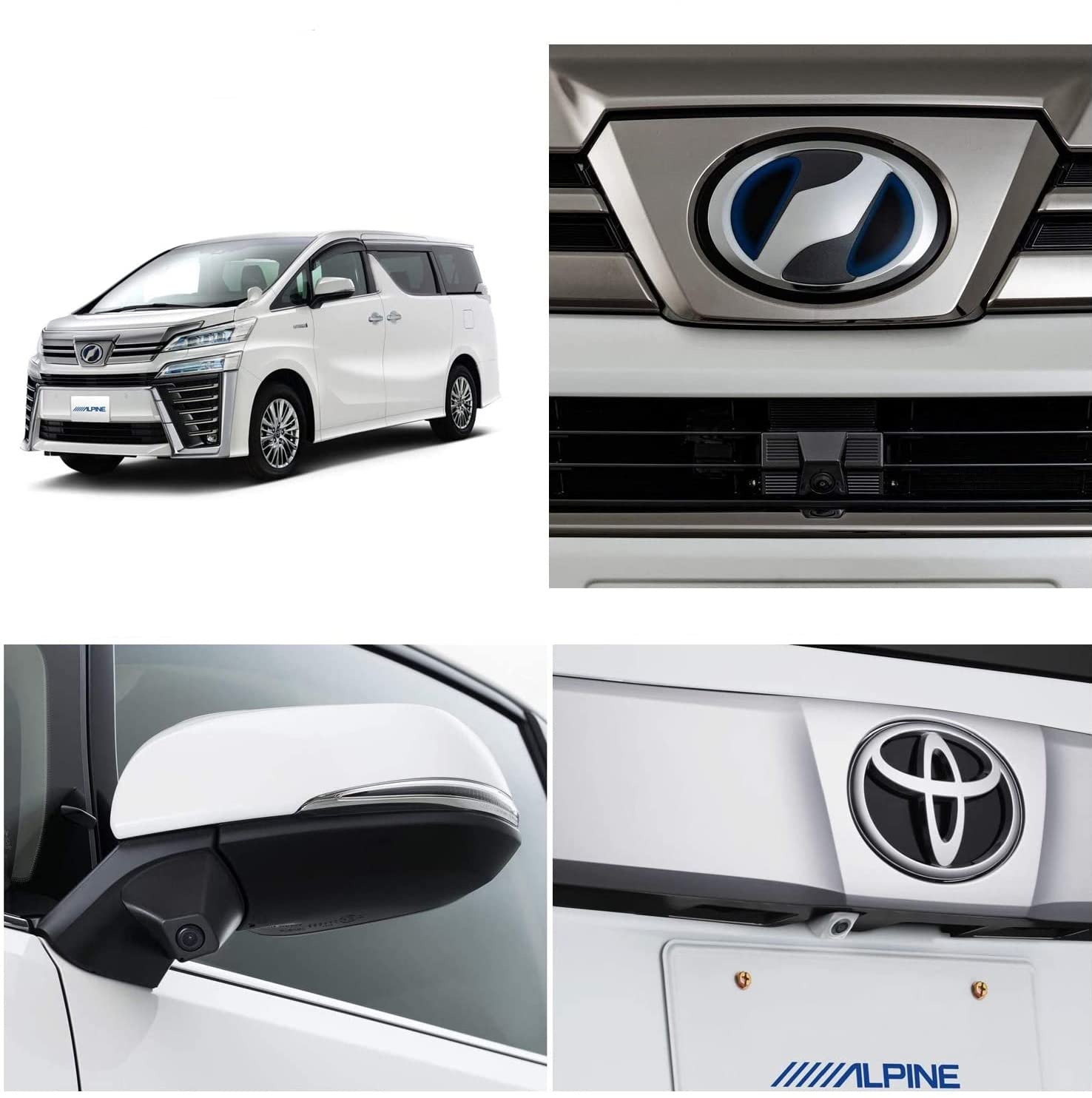 

Alpine Vellfire 30 series Exclusive 3 camera package grille camera (ALPINE) (2018/1~2019/12) (front mounting/side/rear white/interface box)