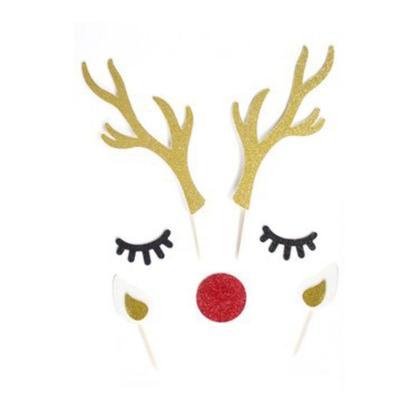 Halloween Birthday Sleeping Deer Antler Xmas Reindeer Rabbit Ears Party Supplies Cake Topper Christmas Decoration