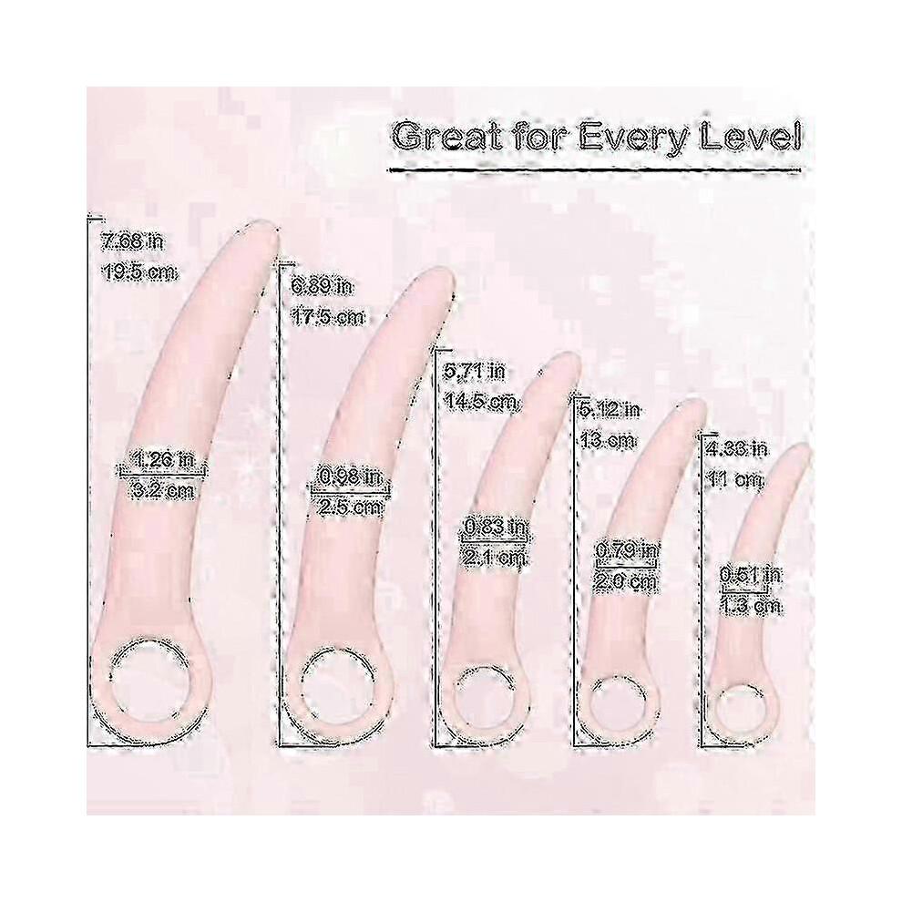 Vaginal dilator set for women - 5 silicone muscle trainers