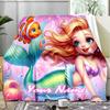 1PC Custom Name Mermaid Adventure Nemo outdooor Flannel blankets Patterns Throw Blanket All-Season Soft Gift for Couch, Bed, Camping gifts