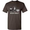 Never Forget Shirt Retro Floppy Disk VHS Cassette Funny Graphic Unisex Tee