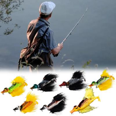 10.5CM/28G Hard Duck Fishing Lure with Feather Hook Movable Feet Bionic Artificial Bait Freshwater Saltwater Fishing Accessories