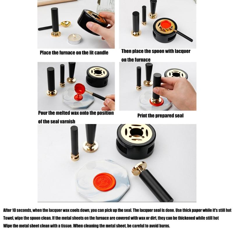 3 Pcs Wax Seal Warmer Melting Set Melting Spoon Wax Seal Stamp Handle for Stamp Sealing Gift Wrapping Private Envelope