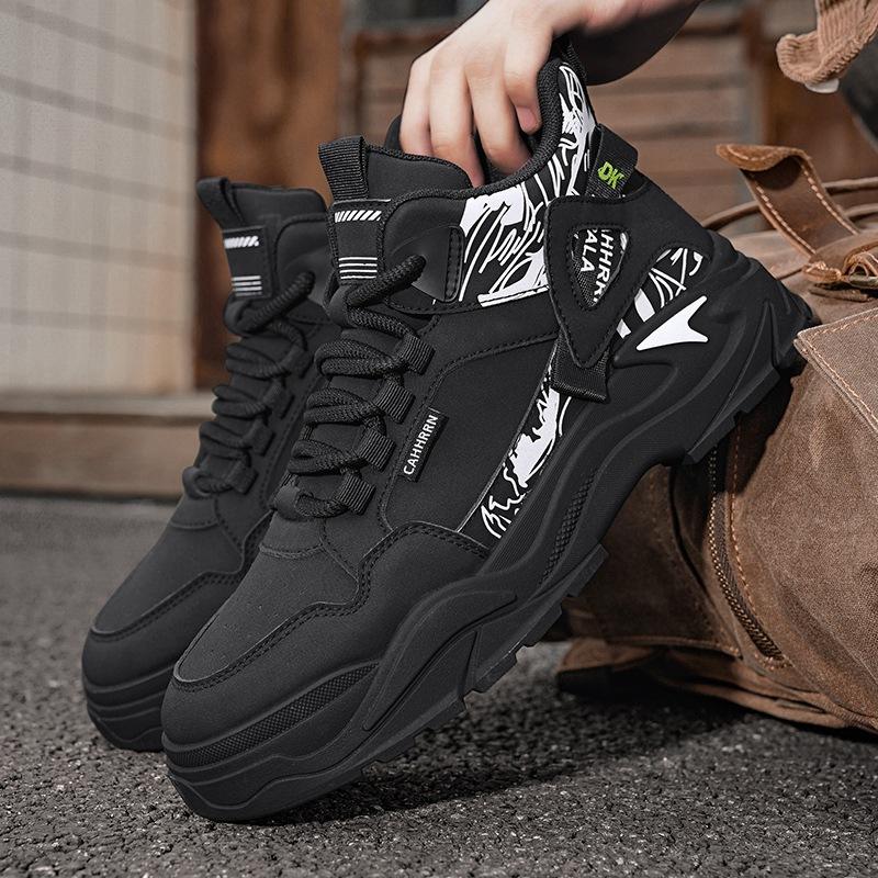 

High-top men s shoes autumn and winter 2025 casual trend outdoor sports wear-resistant leather surface Martin tooling boots men 39