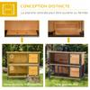 Outdoor Rabbit Hutch 2 Levels Asphalt Roof 4 Lockable Doors 122 x 50 x 101 cm Natural Wood Black