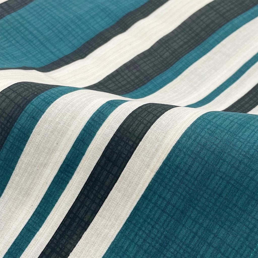 Fuuka Yukata Set with Free Made in X14B25LRWH Two-Piece Pre-Obi, Two-Piece Set, Women's, Size, Striped, Blue-Green (Pre-Obi Ribbon, Japan, White)