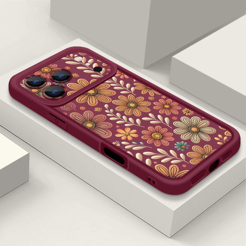 Nárazuvzdorný měkký silikonový kryt na telefon Funda z TPU pro iPhone 17 Air 16e 16 15 14 Pro Max 13 17 Pro Max 17 Pro 17 pouzdro se vzorem kreslených květin