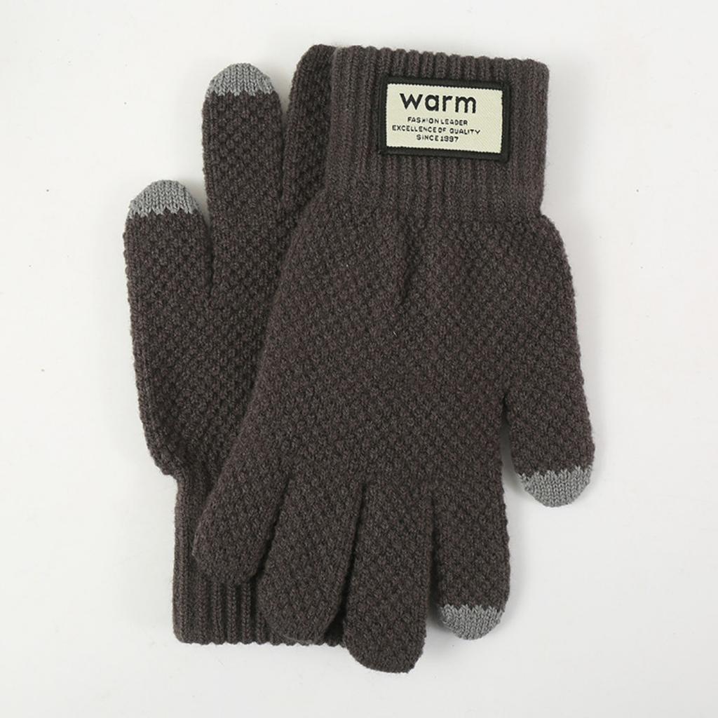 Gloves for Women In Winter, Thickened with Velvet, Korean Version, Cold Resistant, Cute, Cycling, Touch Screen, Warm, Knitted Yarn Gloves