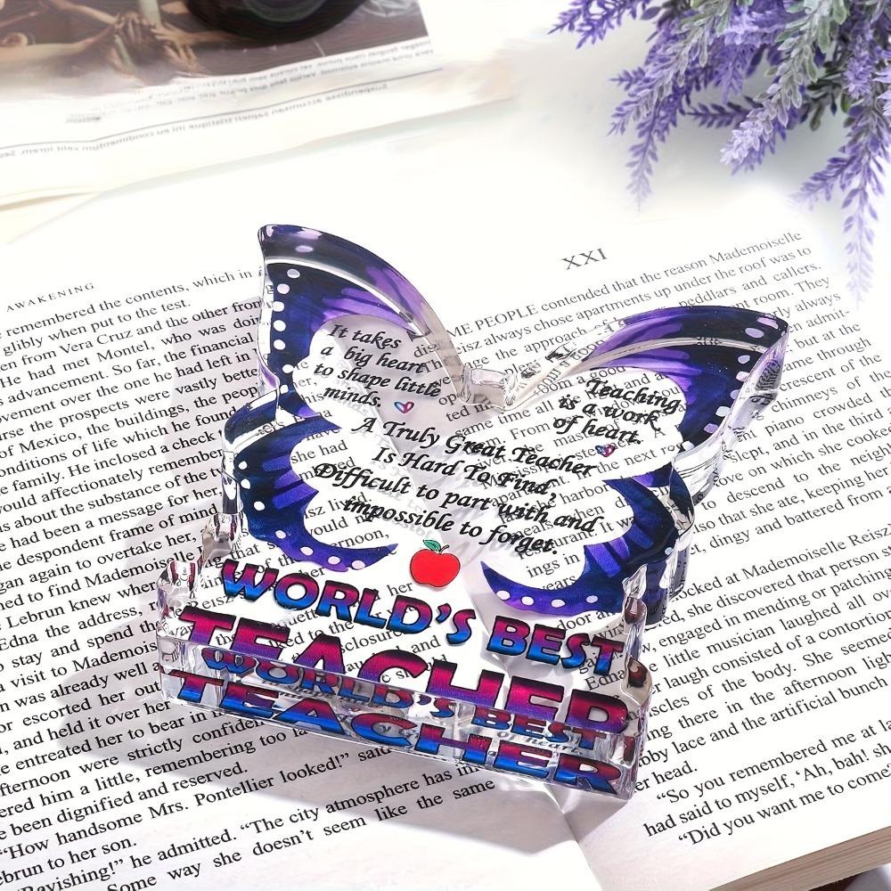 World'S Best Teacher Acrylic Desk Decoration - Meaningful Gift for Graduating Students, Teacher Retirement, Thanksgiving - Cherished Keepsake for Edu
