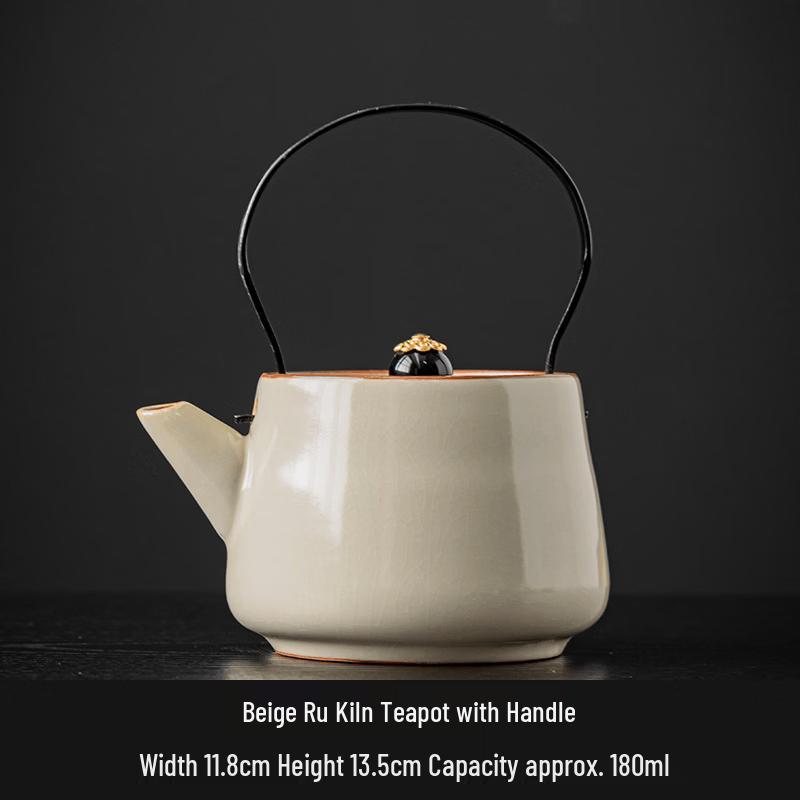 Chaxun Ru Kiln Beam Handle Teapot