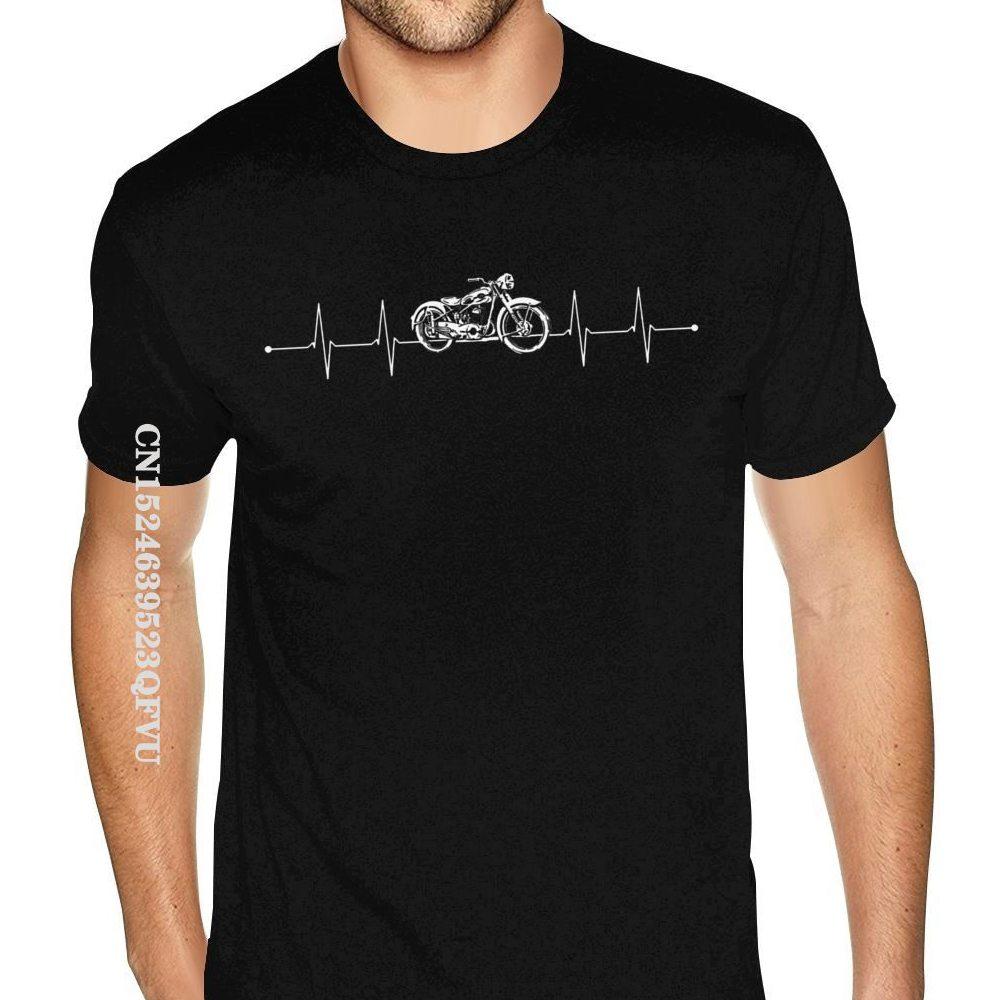 

Harajuku Motorcycle Heartbeat Tees Shirt Mens Bespoke Gothic Style Anime Tshirt Premium Cotton O Neck T Shirts 5XL різнокольоровий