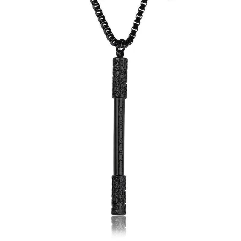 Guochao Medio~ Black Myth Wukong Ruyi Aro Dorado Colgante Punk Hip Hop Calle Tendencia Collar para Hombre