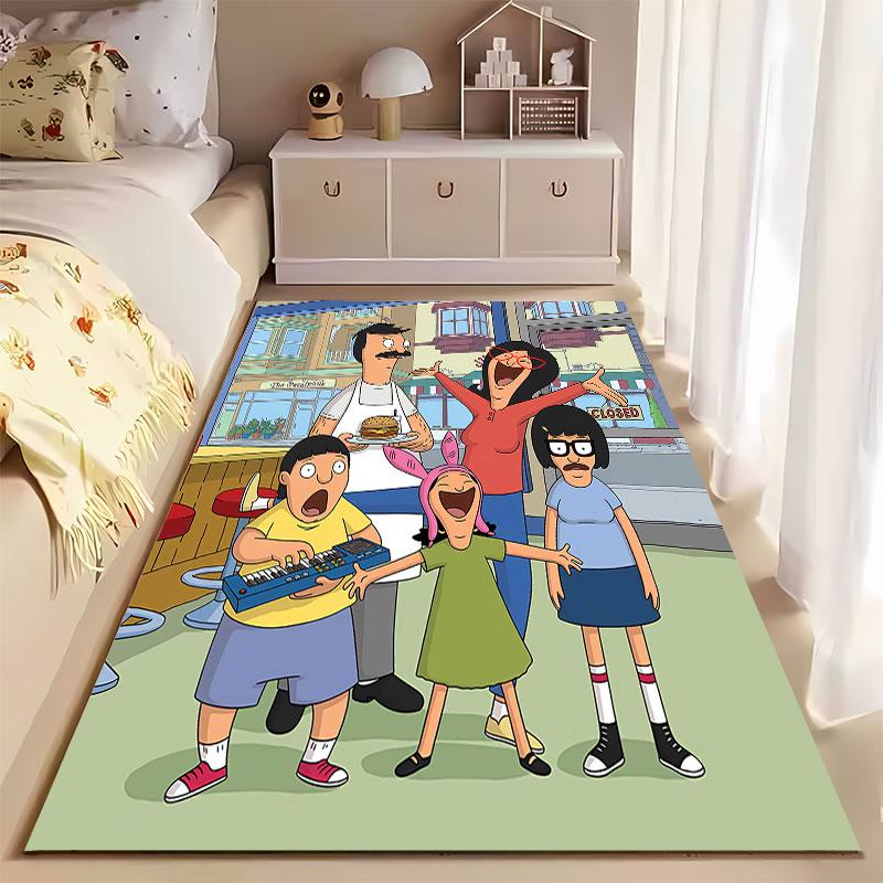 Animated Family with Fun Style Suitable As a Non-slip Mat for the Living Room or Bedroom Sofa