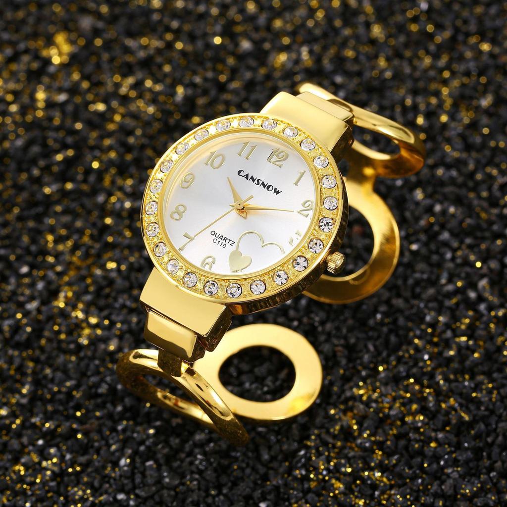 Neue Luxus-Damenuhr Mode Runde Diamantenbesetzte Uhr Damenuhr Damen Quarz-Armbanduhr Herzförmiges Zifferblatt Geschenk für Mädchen