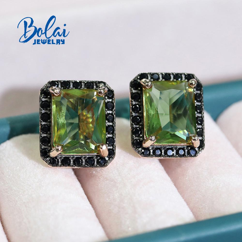 2023 925 mincovní stříbro jemné šperky zapínání náušnice oct8*10mm změna barvy drahokamy pro ženy dárek