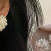 Gentle White Pearl Flower Stud Earrings High-end Feeling Ear Clip For Women Temperament Wedding Party Jewelry Accessories Gifts