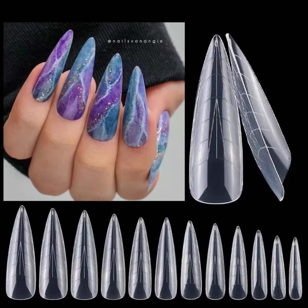 150pcs Natural Clear Nail Art Tips Double-Sided Fake Nails for Profional Use in Nail Salons