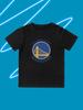 Round Neck Printed Pattern Pullover Short Sleeve Kids Tops Golden State Warriors