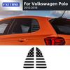 2Pcs n Flag Rear Triangular Window Sticker Decal For Volkswagen Polo 2012-2018 LHD Matte Black Car Exterior Decor Trim