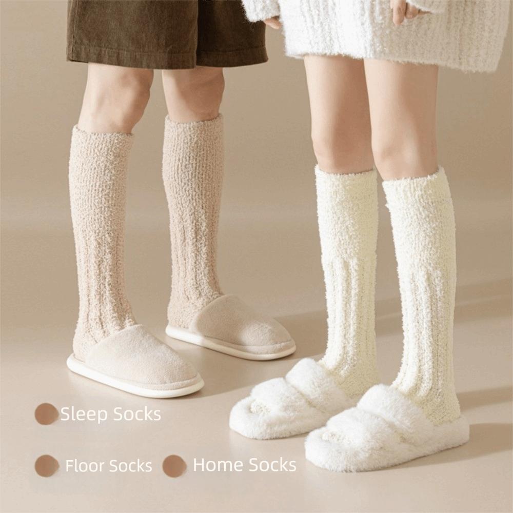Thick Winter Sock Solid Color Women Stockings New Coral Fleece Stocking  Women
