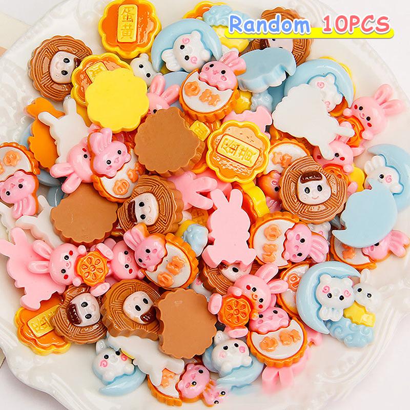 10Pcs Colorful Flower Flatback Resin Cabochons Flower Cabochon Beads For Diy Crafts Jewelry Making Decoration Accessories