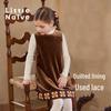 Little Naive Girls' Vintage Brown Velvet Padded Sleeveless Dress