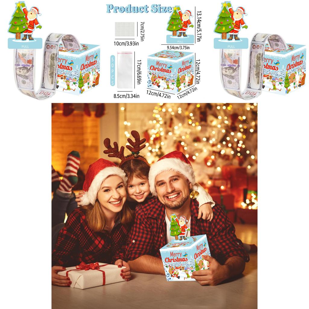 Christmas Santa Tree Party Decor Props Gift Box For Holiday Celebrations