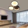Plafonnier LED - NETTLIFE - 3 Anneaux Design - 22W - Blanc chaud 3000K - Noir métal 44 cm