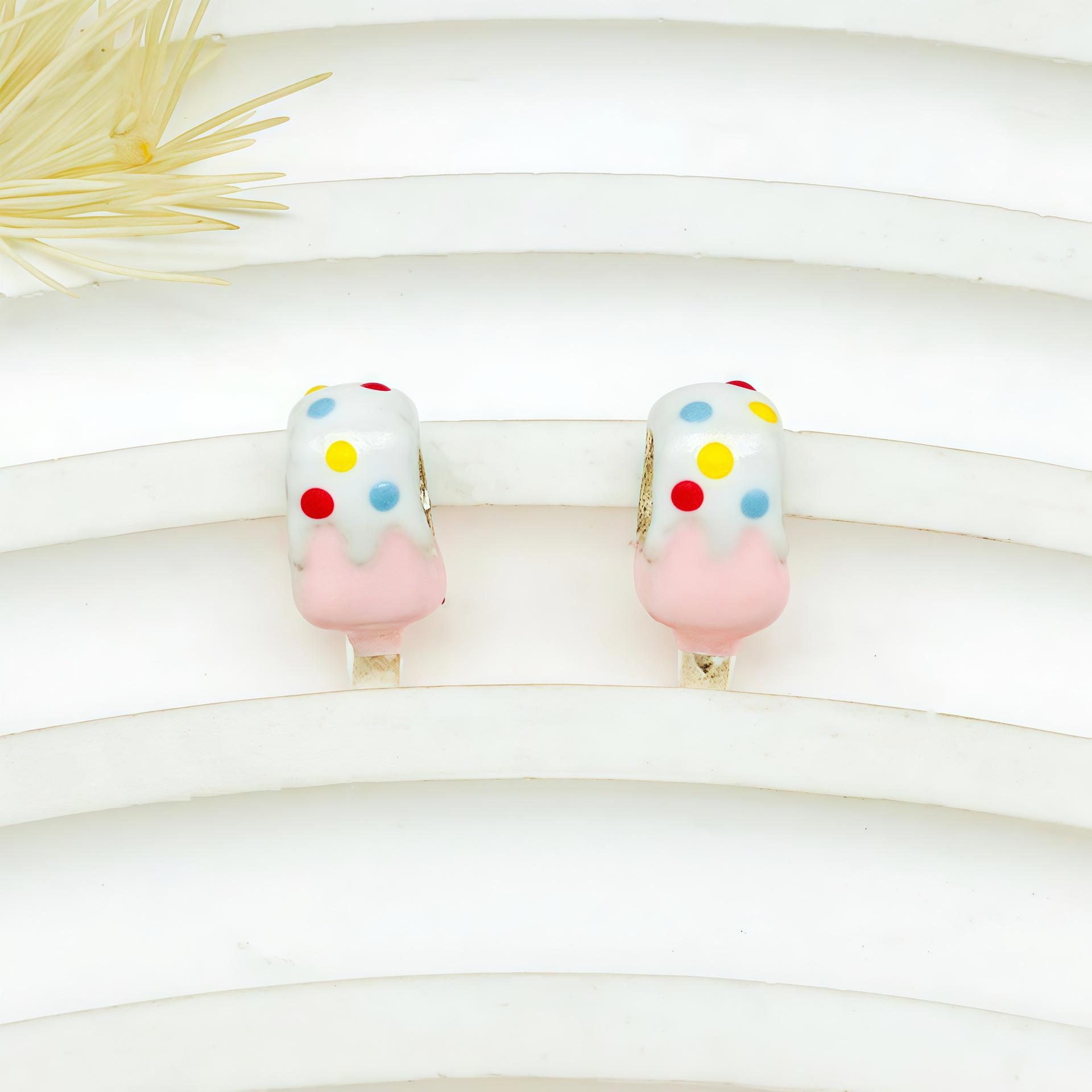 Silver-Plated 3D Ice Cream Cake Beads Bracelet - Handmade Jewelry Accessory