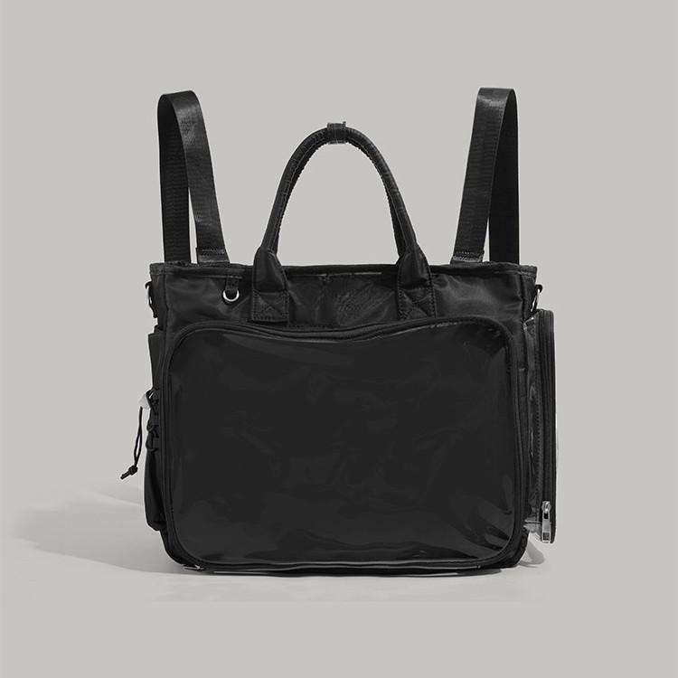 Large Capacity Transparent Commuter Handbag 2024 New Fashionable Versatile Single Shoulder Crossbody Bag Double Shoulder Backpack