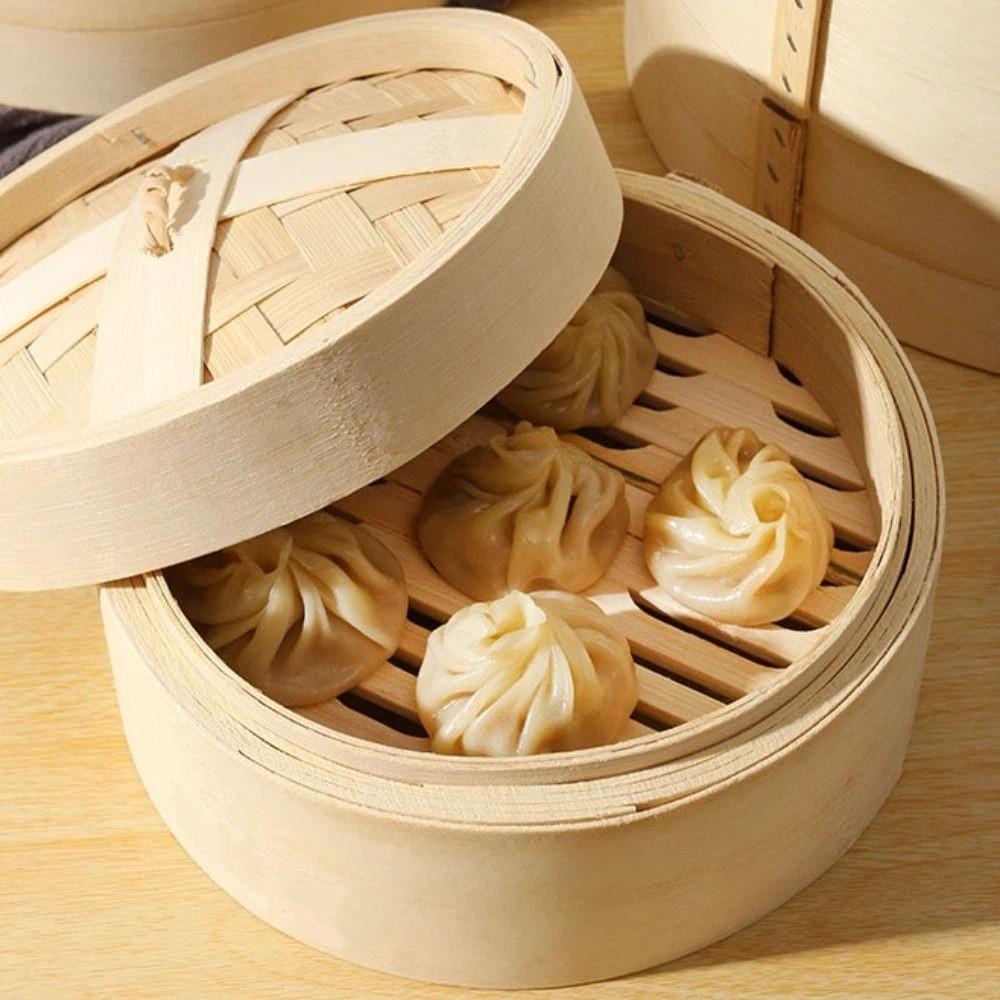 Anti-scalding Bamboo Steam Basket Round Steam Basket Household Stuffed Bun Steamer Restaurant